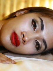 24 year old Thai ladyboy sucks off her white tourist friends fat cock