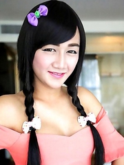 Cute 20yo Thai ladyboy Gif sucks and cums with big white cock