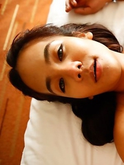 Sexy 20 year old Thai ladyboy Mickey  sucks and gets asshole stretched by big white cock