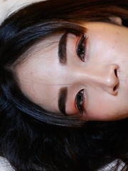 Sexy Thai ladyboy Alice get cum covered by huge white cock